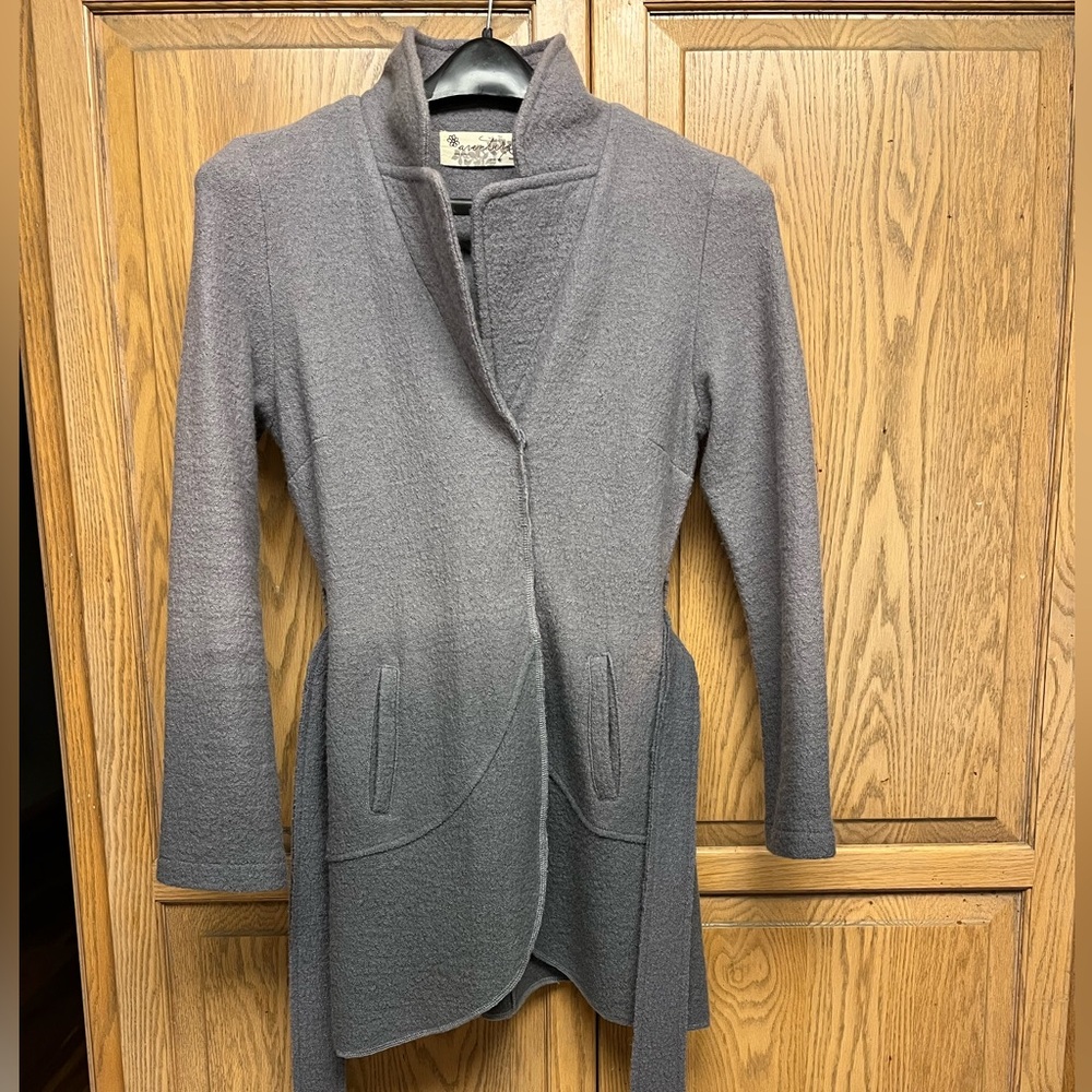 Aventura Boiled Wool Cardigan Long Jacket